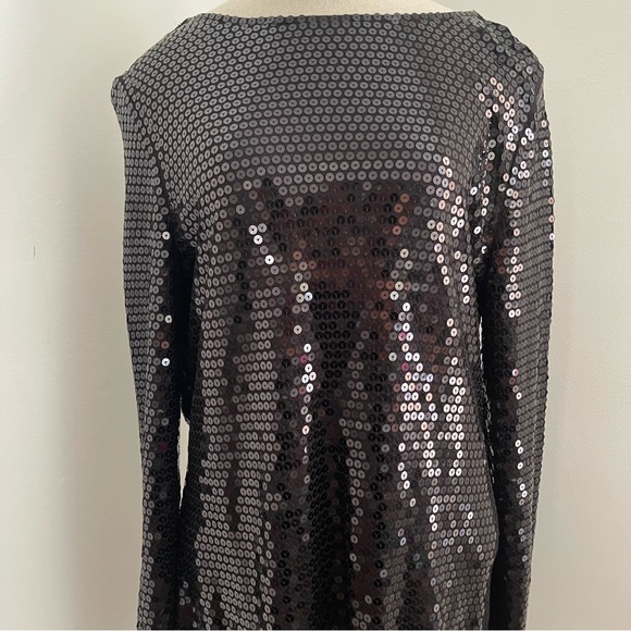 Michel Kors Sequin long sleeve back drapes size Large - Picture 4 of 12